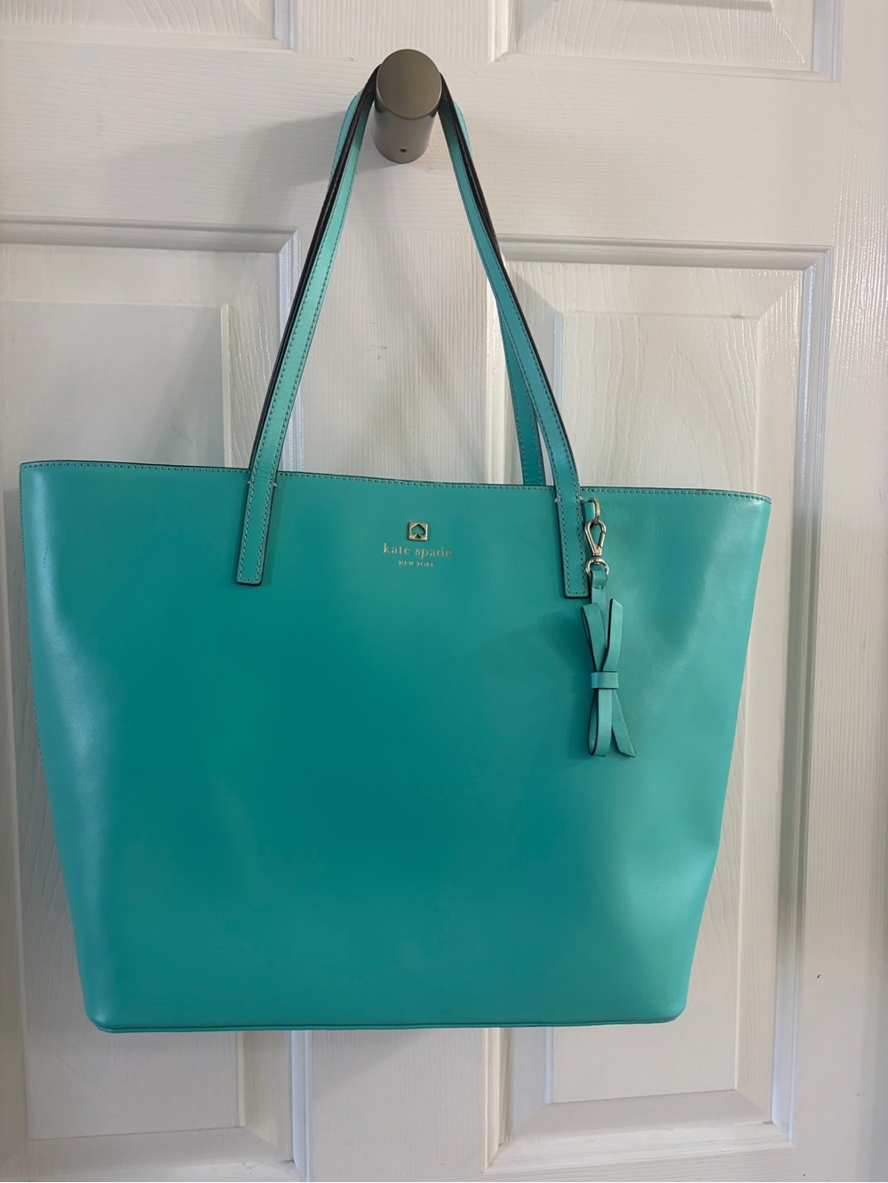 Kate Spade Leather Teal Tote Bag
